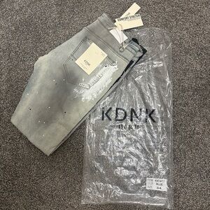 Men's Distressed KDNK Gray Skinny Jeans